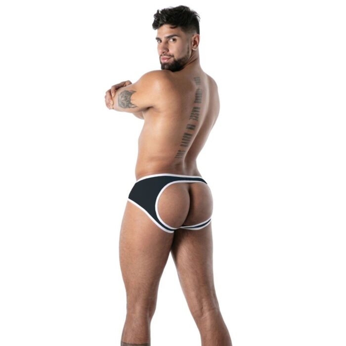 MON AMOUR MICROFIBER BOTTOMLESS BRIEF BLACK