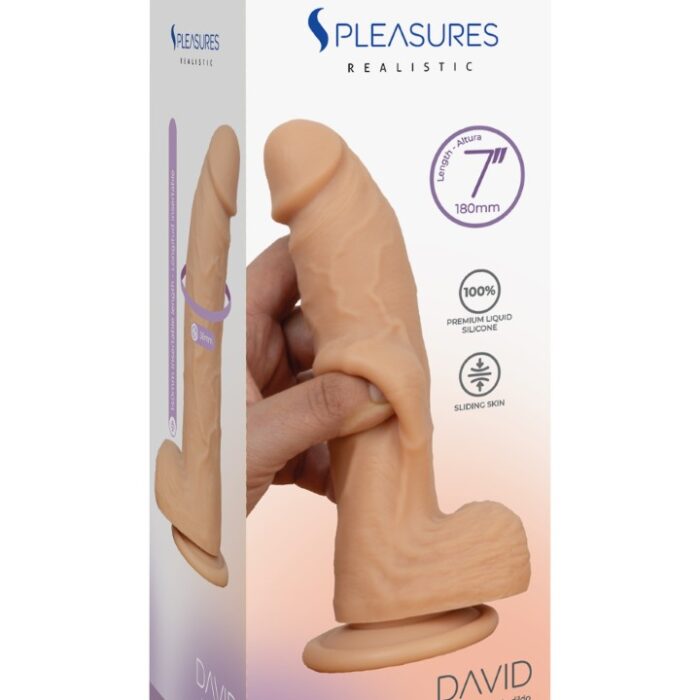 LIQUID SILICONE SLIDING SKIN DILDO 7''-FLESH